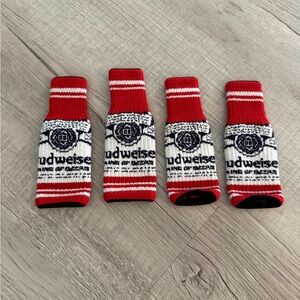 Budweiser Red and White Bottle Covers